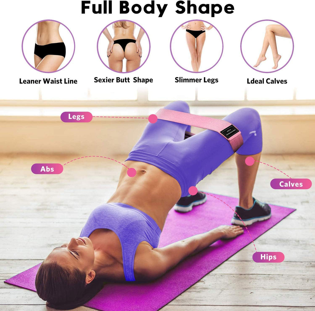 Skiennix Resistance Bands Set - 8-Piece Workout Bundle with 5 Latex & 3 Fabric Booty Bands