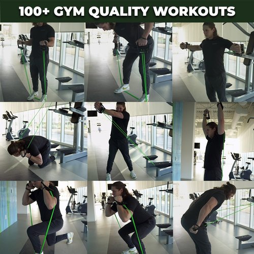 Gorilla Bow Resistance Bands with Handles Quick-Lock Multi-Layer Exercise Bands for Work Out, Non Slip Grip for Full-Body Strength Training, Heavy Resistance Training, Yoga, Home Workout Set (150LBS)