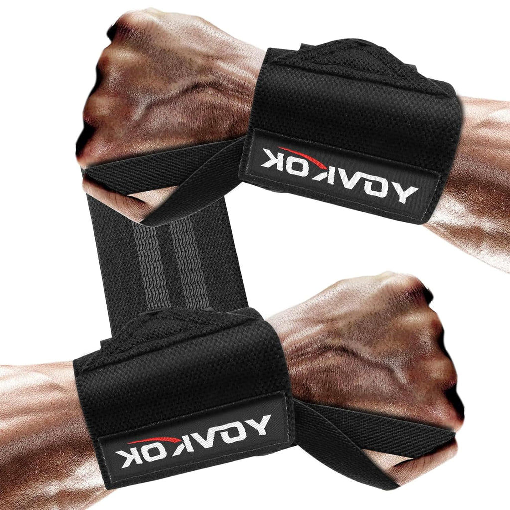 Skiennix Wrist Wraps - Adjustable Weightlifting Straps with Thumb Loops | Black Gym Support for Men & Women