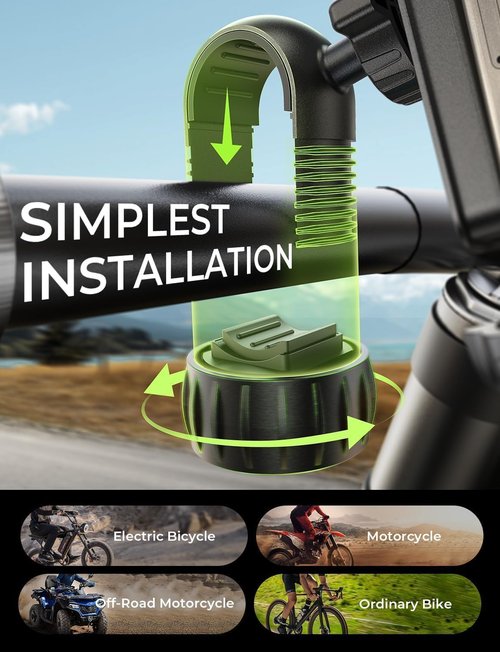 LISEN Bike Phone Holder - Easy Install Motorcycle & Bicycle Mount | Fits iPhone & Pixel, Ideal for Adults & Kids