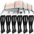 6 Rooftop Cargo Tie Down Hook Straps-Secure Any Car Roof Bag, Roof Rack Cargo Carrier,or Car Top Carrier,Durable and Solid, No Roof Rack Required, Compatible with Most Cars - Registered Patent (black)
