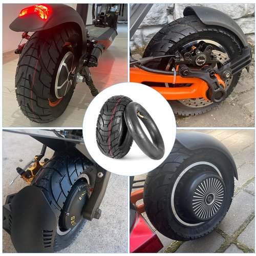 CMIYETO Scooter Tires 80/65-6 City Road Tire And 45° Inner Tube 10 Inches Motorcycle & Electric Scooter Tires Compatible With Apollo 2022 Explore Electric Scooter E-Bike 255x80 10x3.0 Tire