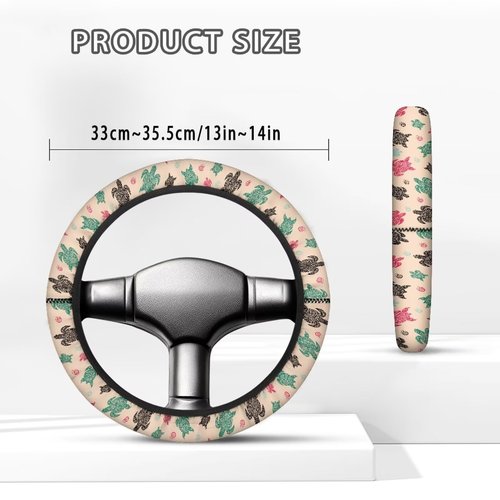 Mintulipy 13-14 Inch Golf Cart Steering Wheel Covers for Club Car,Colorful Turtle Anti-Slip Golf Cart Steering Wheel Covers,Golf Cart Accessories