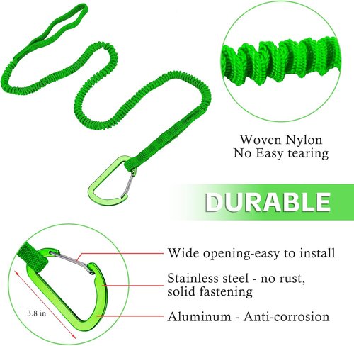 Kayak Paddle Board Tether Leash by [Brand Name] - Stretchable 3.3-7 Feet Strap with Carabiner for SUP & Fishing