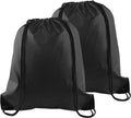 KUUQA Drawstring Backpack - Versatile Cinch Sack for School, Gym & Travel - 2 Pcs, Black