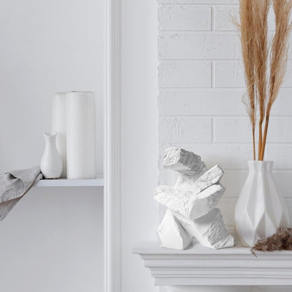 LOCZAR Statues for Home Decor, Tai Chi White Sculptures Home Decor Sumo Resin Figurine Abstract Art Unique for Living Room Office Shelf Side Table Entryway Decorations Eclectic Gamer Dancer Men Gifts