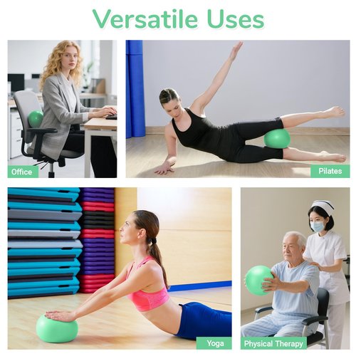 TOPZGLEEY Pilates Ring Set – 14" Anti-Deformation Magic Circle with Padded Handles, Mini Ball, 5 Resistance Bands, Guide, Pilates Equipment for Home Workout (Turquoise)