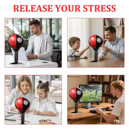 2026 New Desktop Punching Bag with Suction Cup, Relaxing Rage Punch Bag for Stress Relief, Upgraded Strong Suction Cup, Portable Tabletop Boxing Ball for Adults, Youth, Office, Home, Friends.