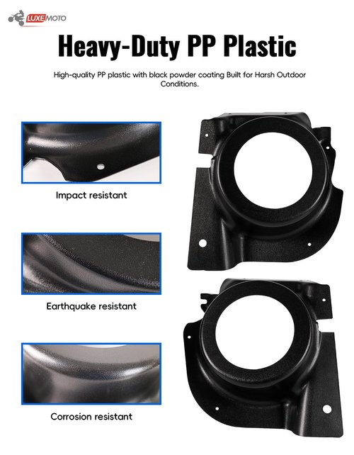 LUXEMOTO Golf Cart Speaker Enclosure Pods for E-Z-GO RXV 2008+, 2PCS Front Under Dash Kick Panel Loudspeaker Mount Brackets Holders for EZGO RXV 2008+ Accessories, Support 6.5" Speakers