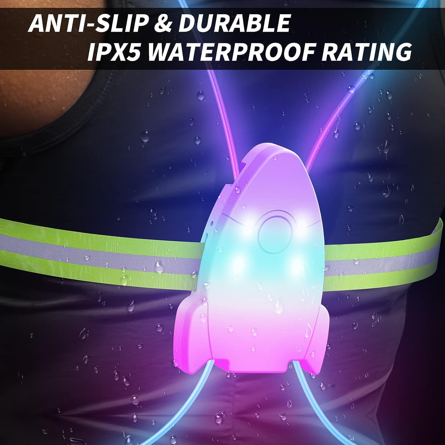 Skiennix LED Reflective Running Vest - High Visibility with Front Light for Men & Women | Ideal for Running, Cycling, Walking
