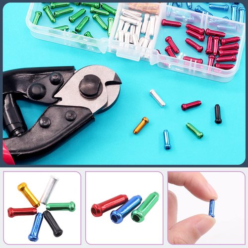 Swpeet Stainless Steel Bike Cable Cutter and Brake/Shift Cable Kit with Crimp Terminals and End Caps