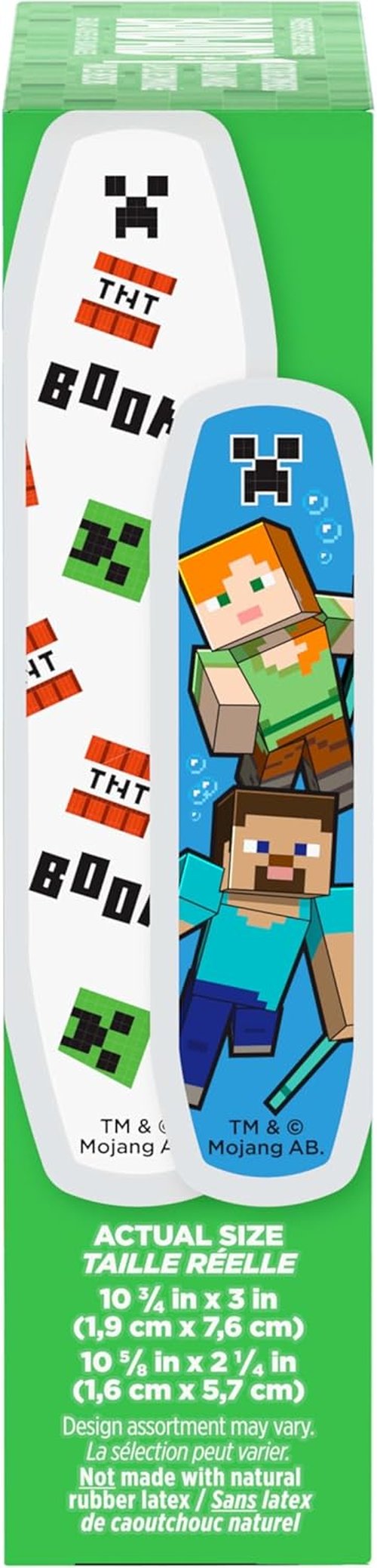 BAND-AID Brand Children's Bandages | Fun Minecraft Designs for Wound Care | 20 Count Assorted Sizes