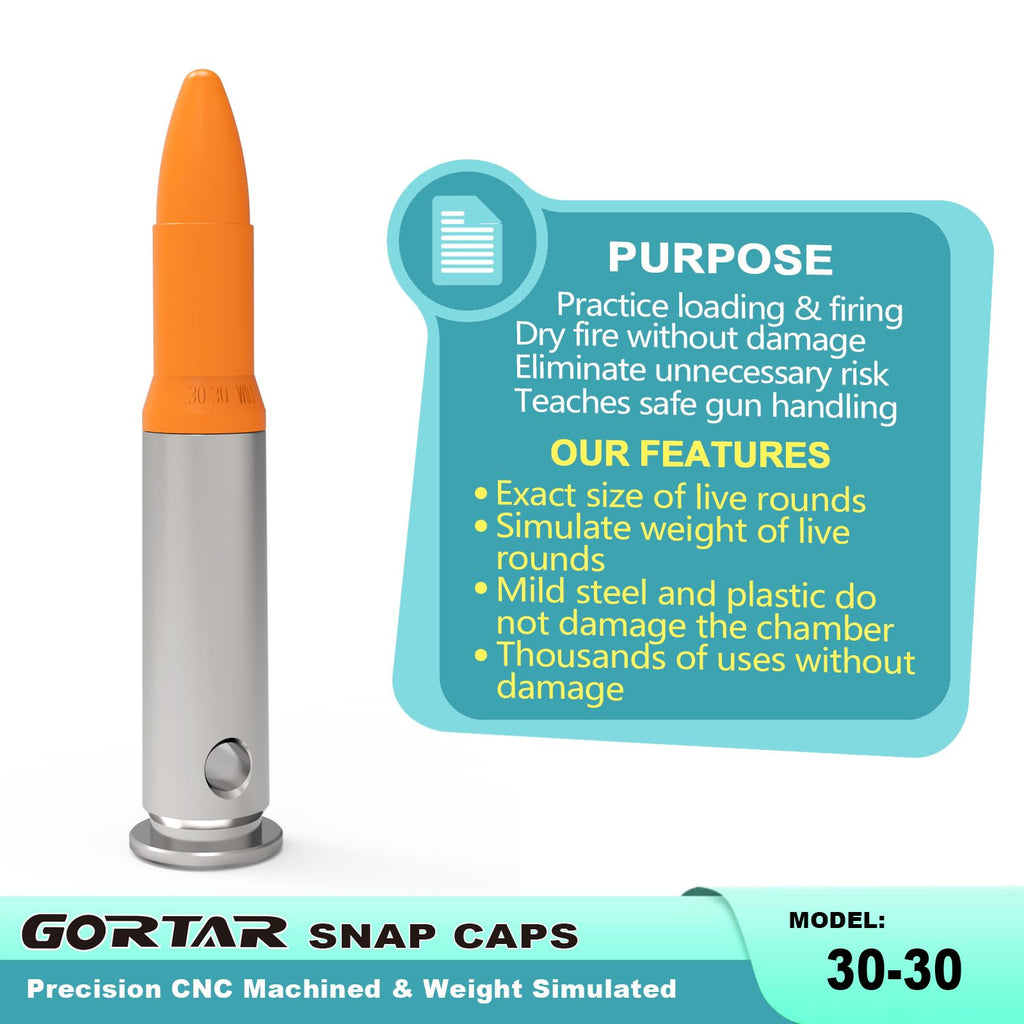 GORTAR 3030 Win Snap Caps Training Dummy Rounds Practice Safe Loading Firing Close to Real Weight -6 Pcs