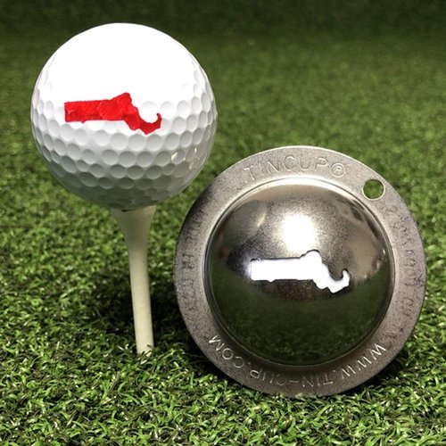 Tin Cup Golf Ball Custom Marker Alignment Tool (Massachusetts)