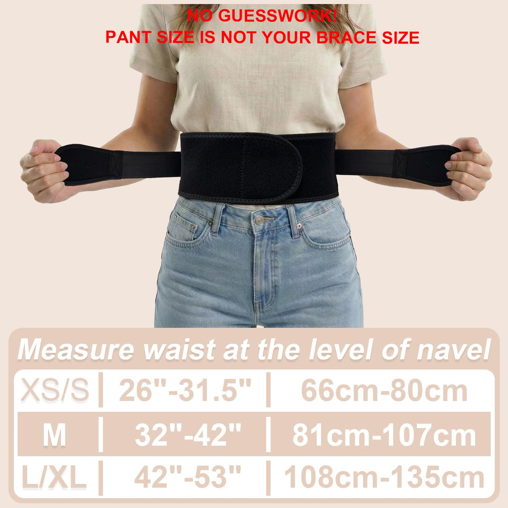 Slim & Narrow Back Brace for Lower Back Pain Women and Men, Lightweight & Thin Back Support Belt for Sciatica, Herniated Disc Relief, Breathable Lumbar Support Belt with Dual Adjustable Compression-M