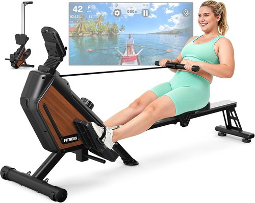 Magnetic Rowing Machine by [Brand Name] - 16 Resistance Levels | Quiet Home Cardio Trainer, 160 kg Capacity