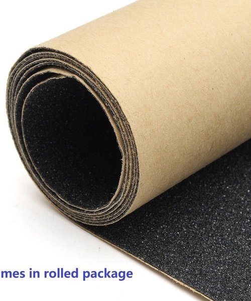 ZUEXT 10.6" x 43.3" Black Skateboard Grip Tape Sheet, Bubble Free Waterproof Black Scooter Grip Tape, Longboard Griptape, Sandpaper for Rollerboard Stairs Pedal Wheelchair Steps (110x27cm)