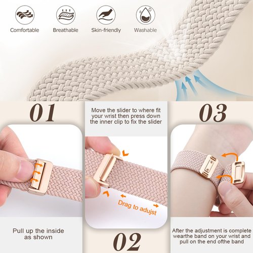 Gittos 22mm Magnet Braid Watch Strap for Garmin Forerunner 265/255/255 Music/Vívoactive 4/Venu 3/2 Band Sport Replacement