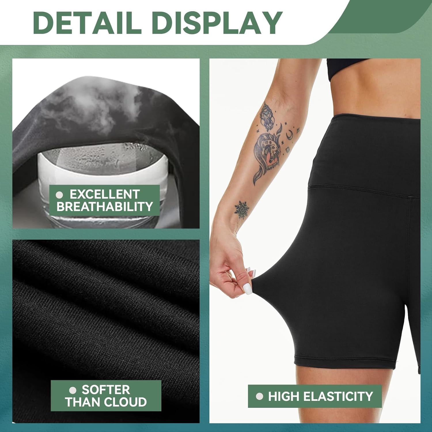 QGGQDD Biker Shorts for Women - High Waisted Tummy Control Spandex | 3"/5"/8" Sizes in White