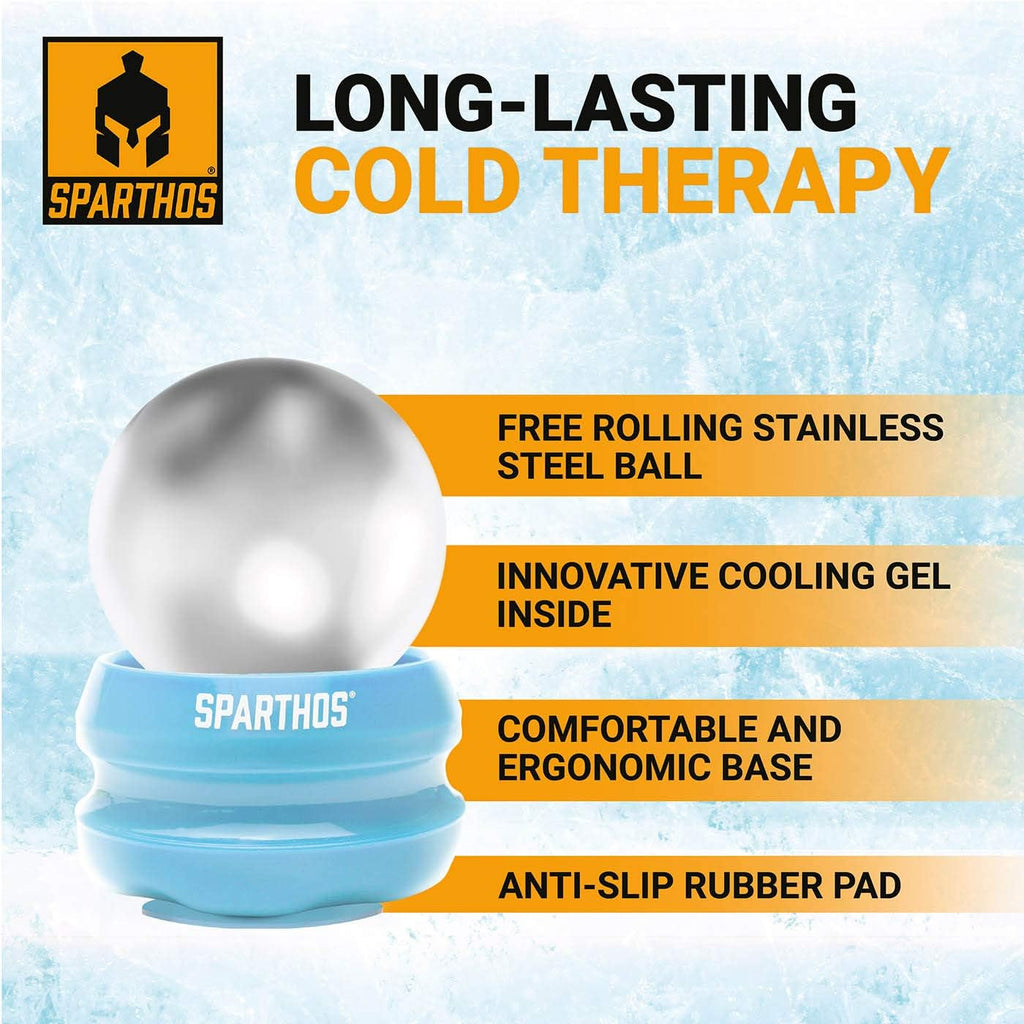 Sparthos Cold Massage Roller Ball - Fitness Cryosphere Massager for Muscle Recovery | Blue, 54mm