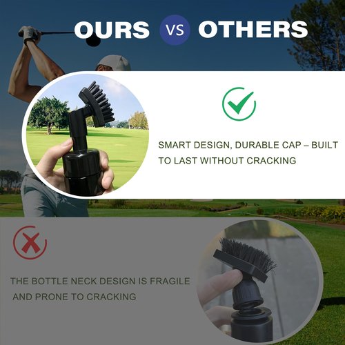LAISUNTIM 2-in-1 Golf Club Brush with Water Spray & Built-in Golf Ball Marker - Portable Groove Cleaner & Club Cleaning Brush with Nylon Bristles