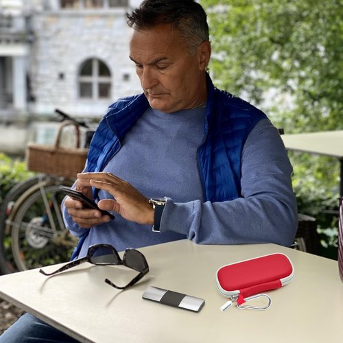 AliveCor Heart Monitor Case - Compatible with Kardia Mobile ECG & KardiaMobile 6L | Red