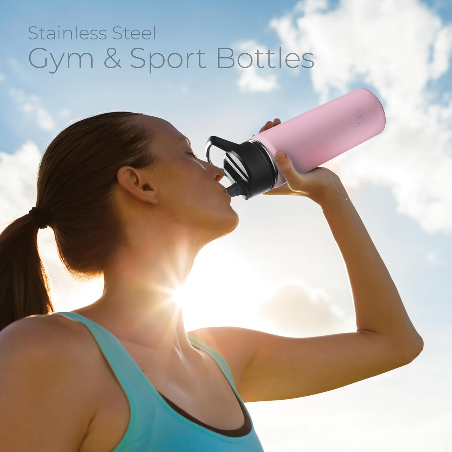 SipX™ Insulated Water Bottle - 18 oz Leakproof Stainless Steel | Triple Insulated for 24-Hour Cold & 12-Hour Hot - Durable Light Pink Bottle for School, Gym, Travel