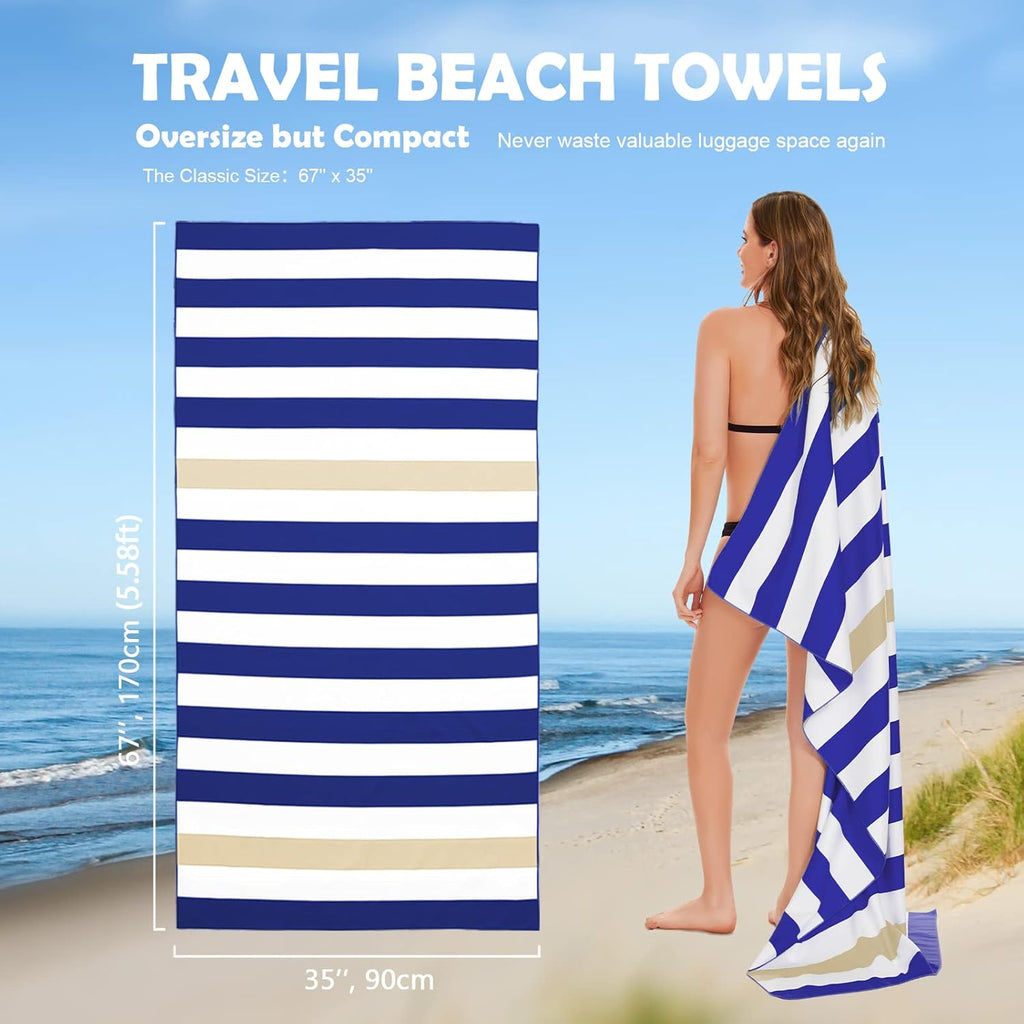 Your Choice Microfiber Beach Towel - Quick Dry, Sand-Free, Lightweight | Oversized 67x35 Inch & 60x30 Inch