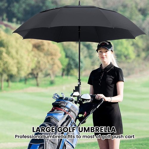 NINEMAX Golf Umbrella - Large 62-Inch Automatic Open Double Canopy | Windproof & Waterproof Design