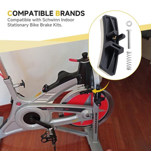 (1 Pair) 92874 Brake Pads Replacement Kit Compatible with Schwinn Stationary Exercise Bikes – Includes Felt Pads, Screws & Springs for IC Elite, IC Pro, DX900, Evolution Series