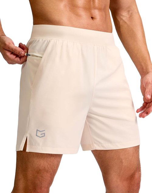 G Gradual Men's Athletic Running Shorts - Lightweight Quick-Dry Gym Shorts with Zipper Pocket | 7"/5"/9" Sizes