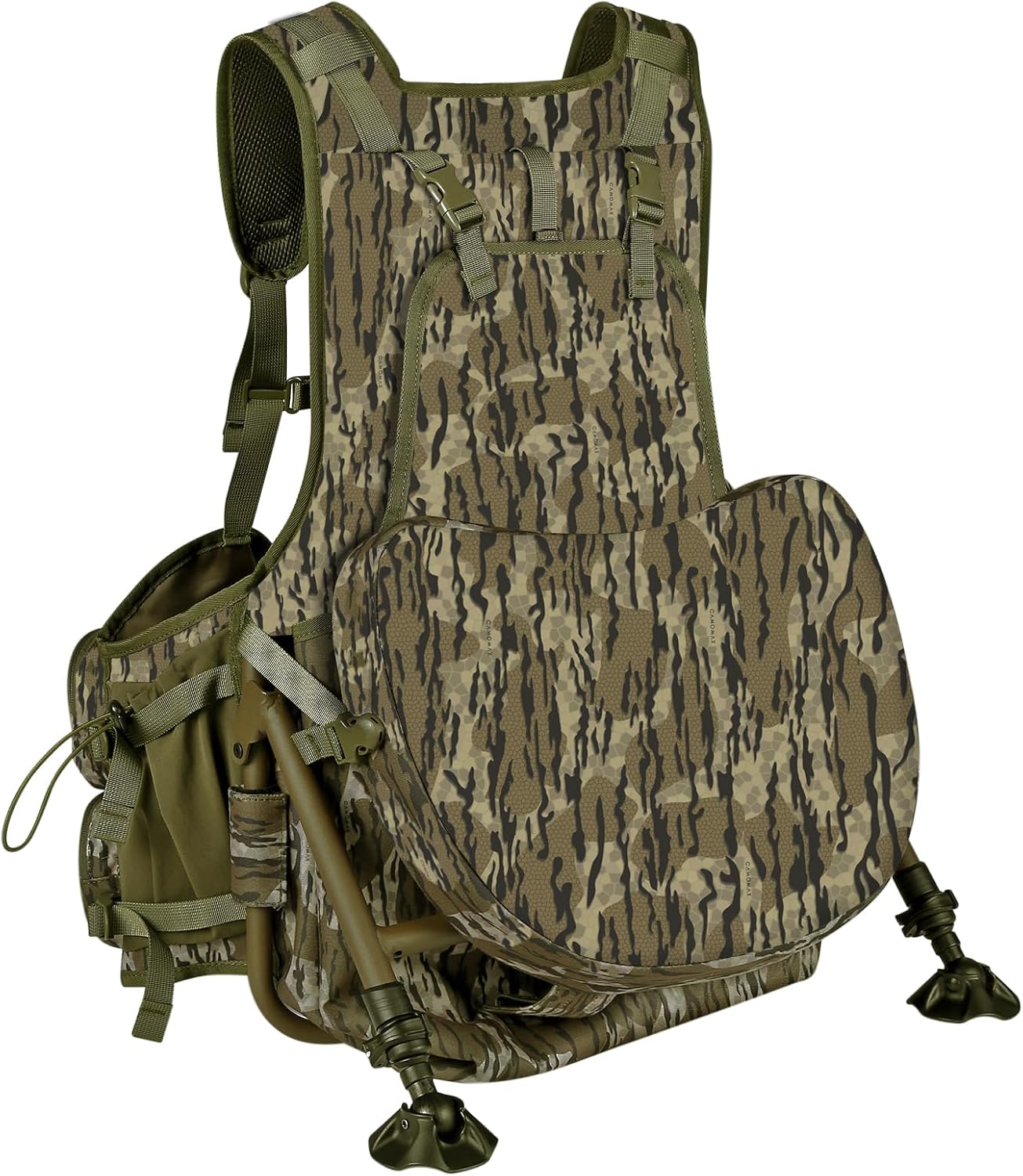 UIIHUNT Turkey Hunting Vest - Adjustable Camo Gear with Seat Cushion & Game Pouch | Memory Foam Comfort