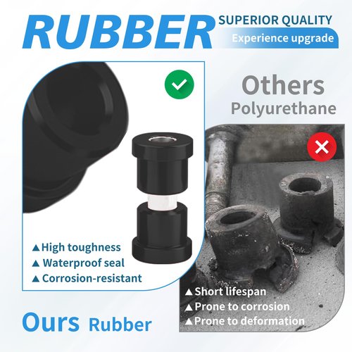 DoonMi Golf cart Rear Leaf Spring Bushing kit with Polyurethane Bushing and Sleeves for EZGO TXT & Medalist 1994-up, Club Car DS 1981-up，Replaces Parts 70289-G02 70291-G01 14158-G1 (Black)