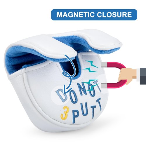 Golf Mallet Putter, DO NOT 3PUTT Magnetic Closure Premium Leather Golf Club Head Covers Fits for Golf OZ1 MEZZ 1 MEZZ1 MAX Putter