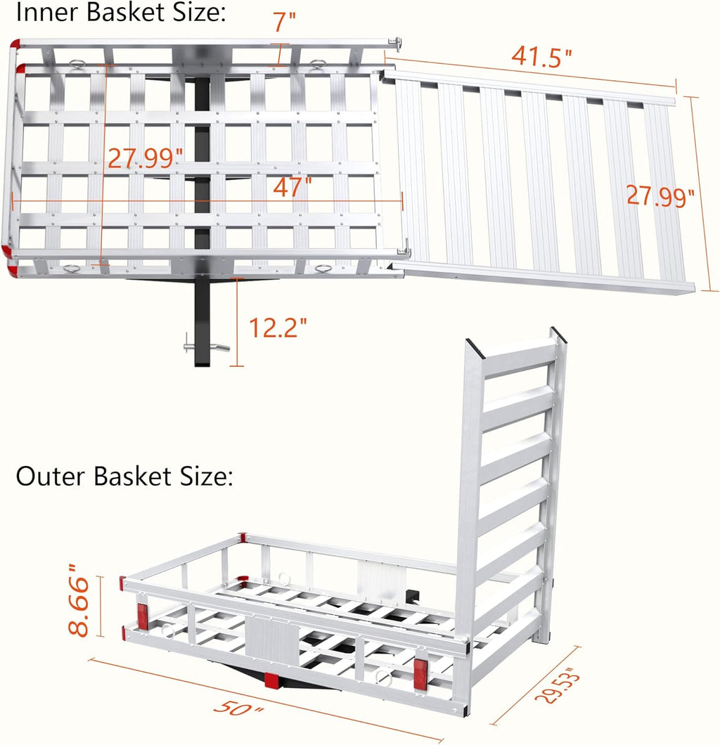 Receiver for SUVs, Trucks, Vans, and Campers - 50" x 29.5" x 8.7