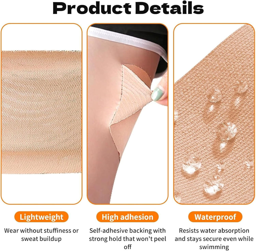 Skiennix 14 Pcs Anti-Chafing Thigh Patches - Sweatproof Light Skin Tone Friction Pads for Women