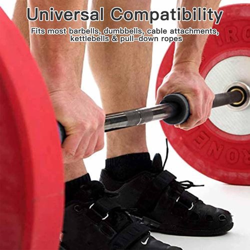 AIKESIWAY Thick Dumbbell & Barbell Grips for Weightlifting - High-Density Silicone Rubber, Non-Slip Gym Grips for Muscle Growth, Hand Stress Relief, Arm Blaster Adapter (1 Pair) (Black, 4 inches)