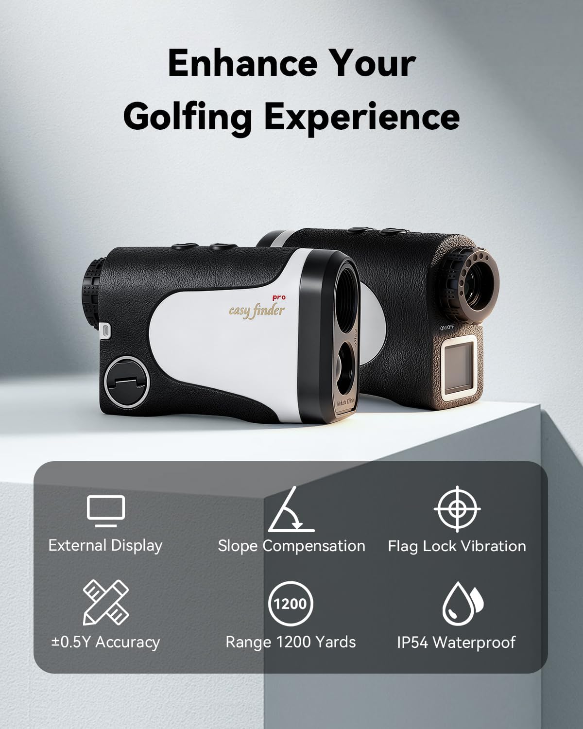 Skiennix Golf Rangefinder - 1200 Yards Laser with Slope, Flag Pole Lock, 6X Magnification