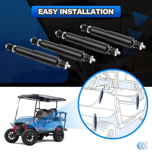 4PCS Front and Rear Golf Cart Shock Absorbers Compatible with EZGO TXT 1994-Up Gas & Electric Models Replace# 76418-01, 70928-G01