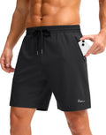 Pudolla Men's Athletic Shorts - Lightweight Quick-Dry Workout Shorts with Zipper Pockets | 5"/7"/9" Sizes