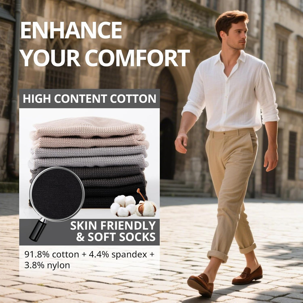 Cooplus No Show Socks for Men - Non-Slip Low Cut Cotton Invisible Design | 8 Pairs