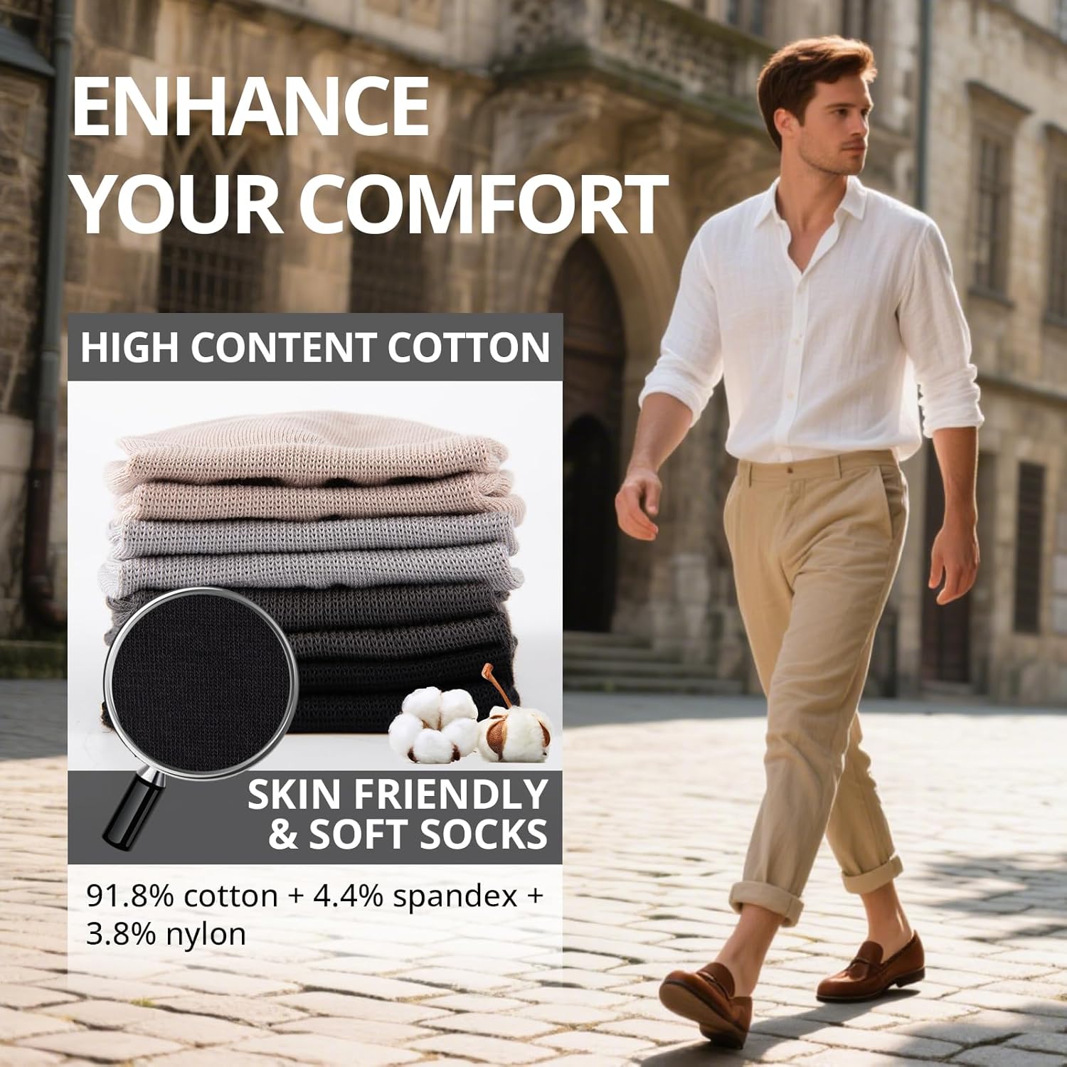 Cooplus No Show Socks for Men - Non-Slip Low Cut Cotton Invisible Design | 8 Pairs
