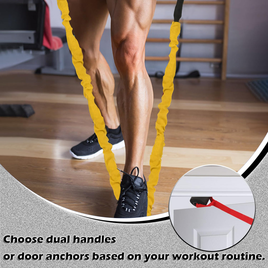 Resistance Bands Set, 15 PCS Adjustable Exercise Tubes with Handles, Door Anchor & Ankle Strap, Home Gym Workout Bands for Men & Women, Strength Training, Fitness Bands, Resistance Tubes,20-40lbs