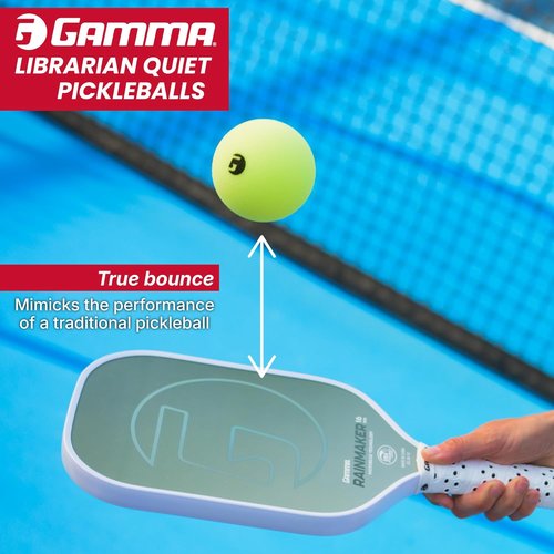 Gamma Librarian Foam Pickleball Balls - Low-Noise Practice Balls with True Bounce | Yellow Foam, Available in 48 Box, 3 Pack, or 6 Pack