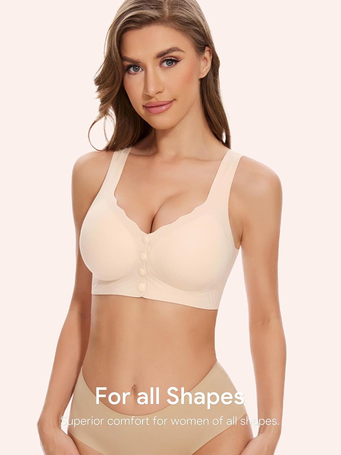 Skiennix Seamless Front Close Bras for Women - Post-Surgery Comfort & Support | Full Coverage, Moisture-Wicking
