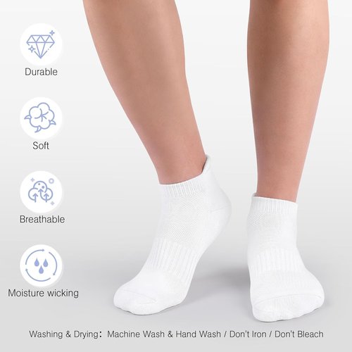 Felicigeely Ankle Athletic Running Socks - Breathable Cushioned Low Cut | 6 Pairs for Men & Women