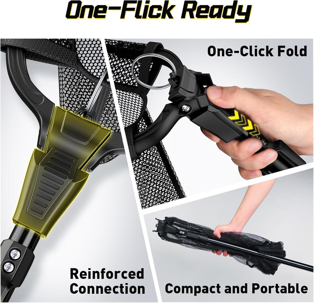Skiennix Fishing Net - Telescoping Handle & Collapsible Design - Quick Unfolding for Easy Use
