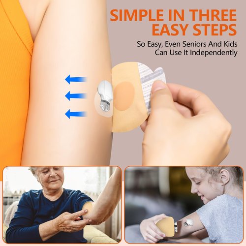 Sensor Patches for Guardian 4,Libre 3 & Lingo, G7 & Stelo, 30pcs Easy-Peel Pre Cut Backing Adhesive Patches,Waterproof and Breathable Overpatches,No Glue in Center for 14+ Days (Nude)