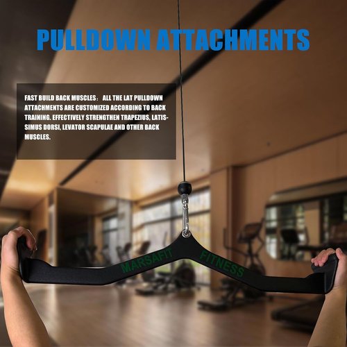 Marsafit LAT Pulldown Attachments - Rowing T-Bar & V-Bar Cable Machine Handle for Home Gym Fitness