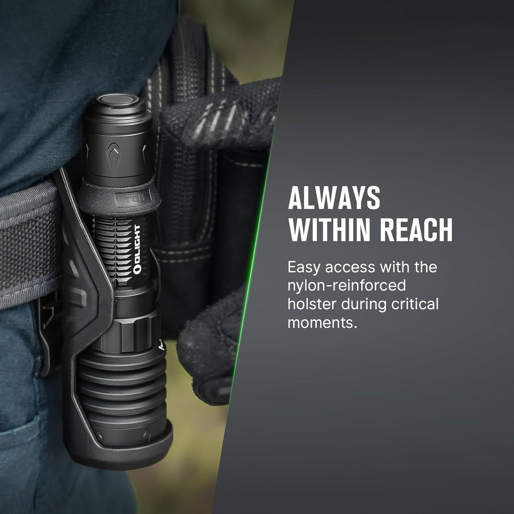 OLIGHT Warrior X 4 Tactical Flashlight - 2,600 Lumens, 630m Range, USB-C Rechargeable, Dual-Output | Black